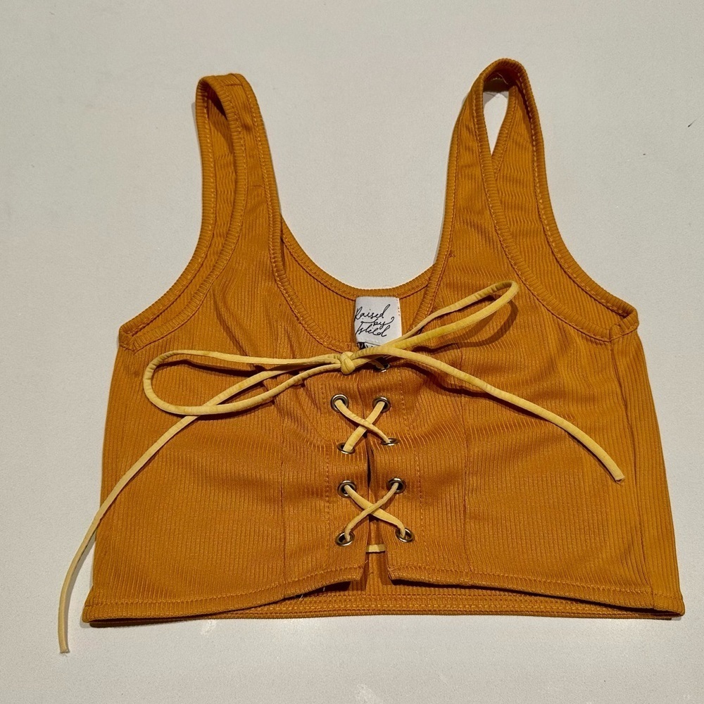 Raised by Wild Lace Up Crop